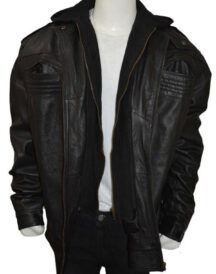 WWE Bill Goldberg AJ Style Genuine Leather Hoodie Jacket