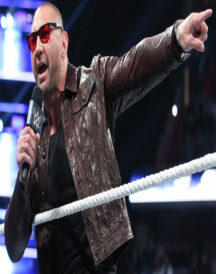 WWE Dave Bautista Brown Genuine Leather Jacket
