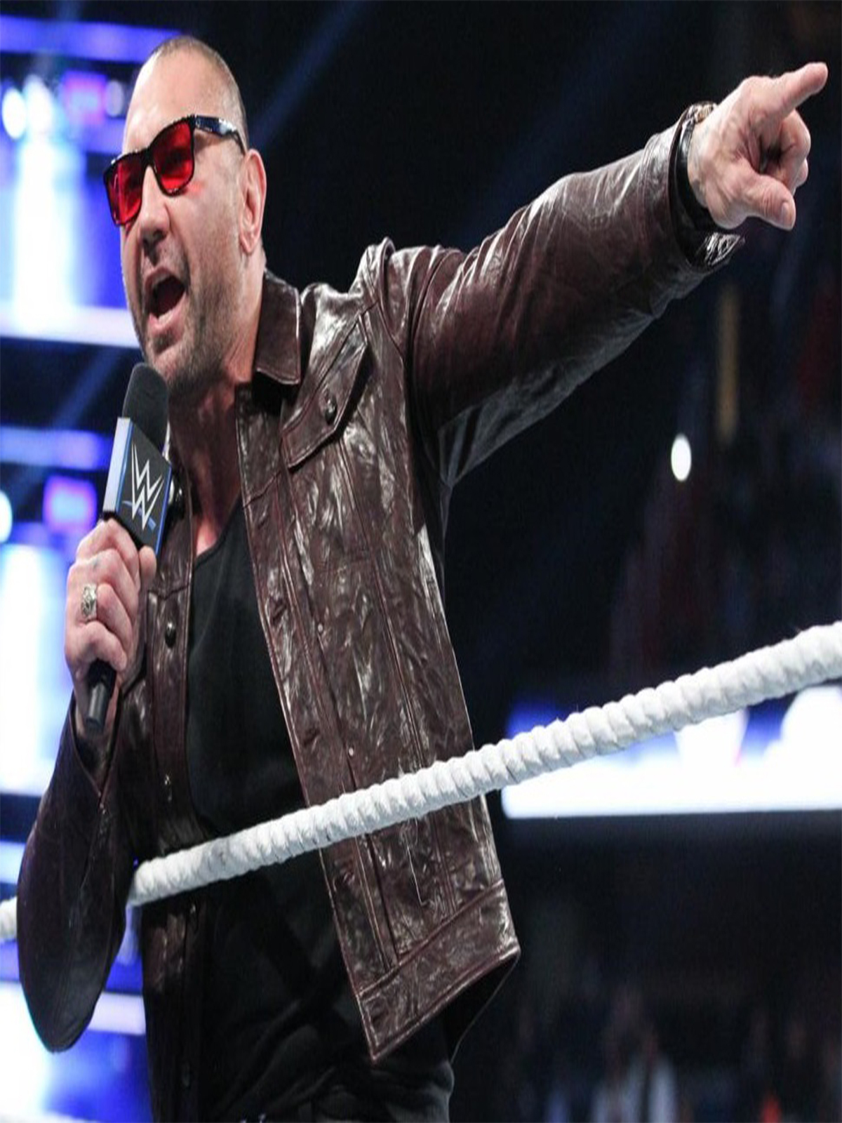 WWE Dave Bautista Waxed Genuine Leather Jacket