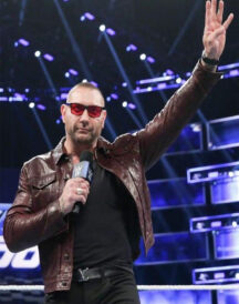 WWE Dave Bautista Waxed Genuine Leather Jacket
