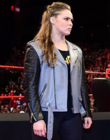 WWE Ronda Rousey And Grey Leather Jacket
