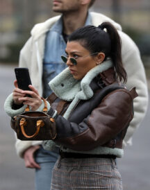 Women’s B3 Cropped Shearling Jacket wore by Kourtney Kardashian Women’s B3 Cropped Shearling Jacket wore by Kourtney Kardashian