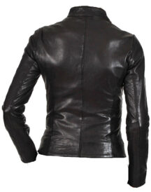 Women’s Casual Slim Fit Biker Black Genuine Leather Jacket