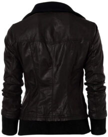 Women’s Men’s Double Collar Casual Slim Fit Black Jacket