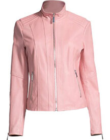 Women’s New Style Casual Pink Leather Jacket