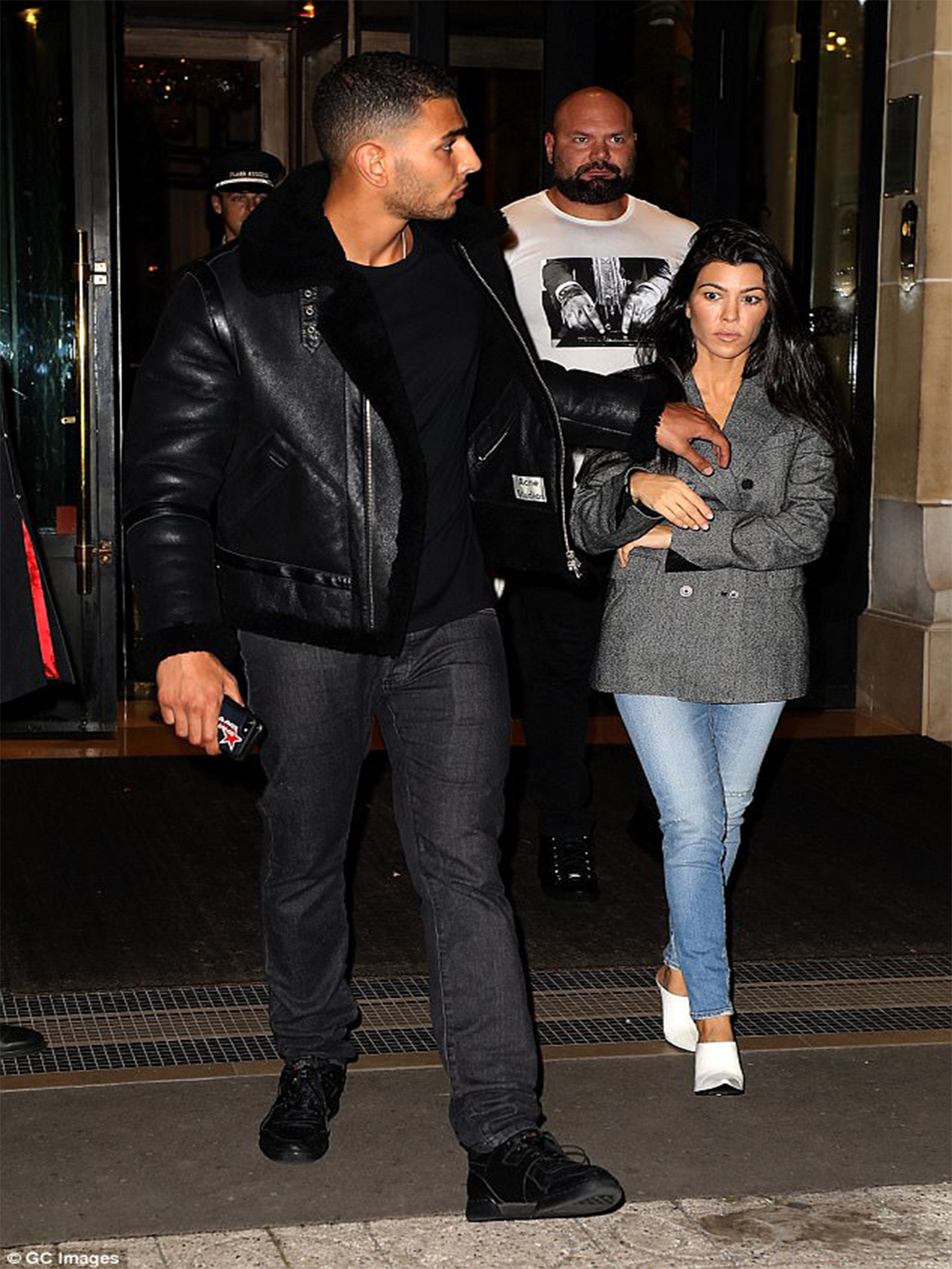 Younes Bendjima b3 Black Leather Shearling Winter Jacket For Men