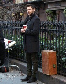 Zac Efron Mens Black Winter Coat Sale