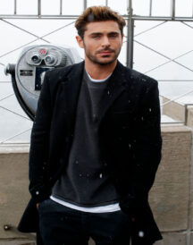 Zac Efron Mens Black Wool Winter Coat Sale Zac Efron Mens Black Wool Winter Coat Sale