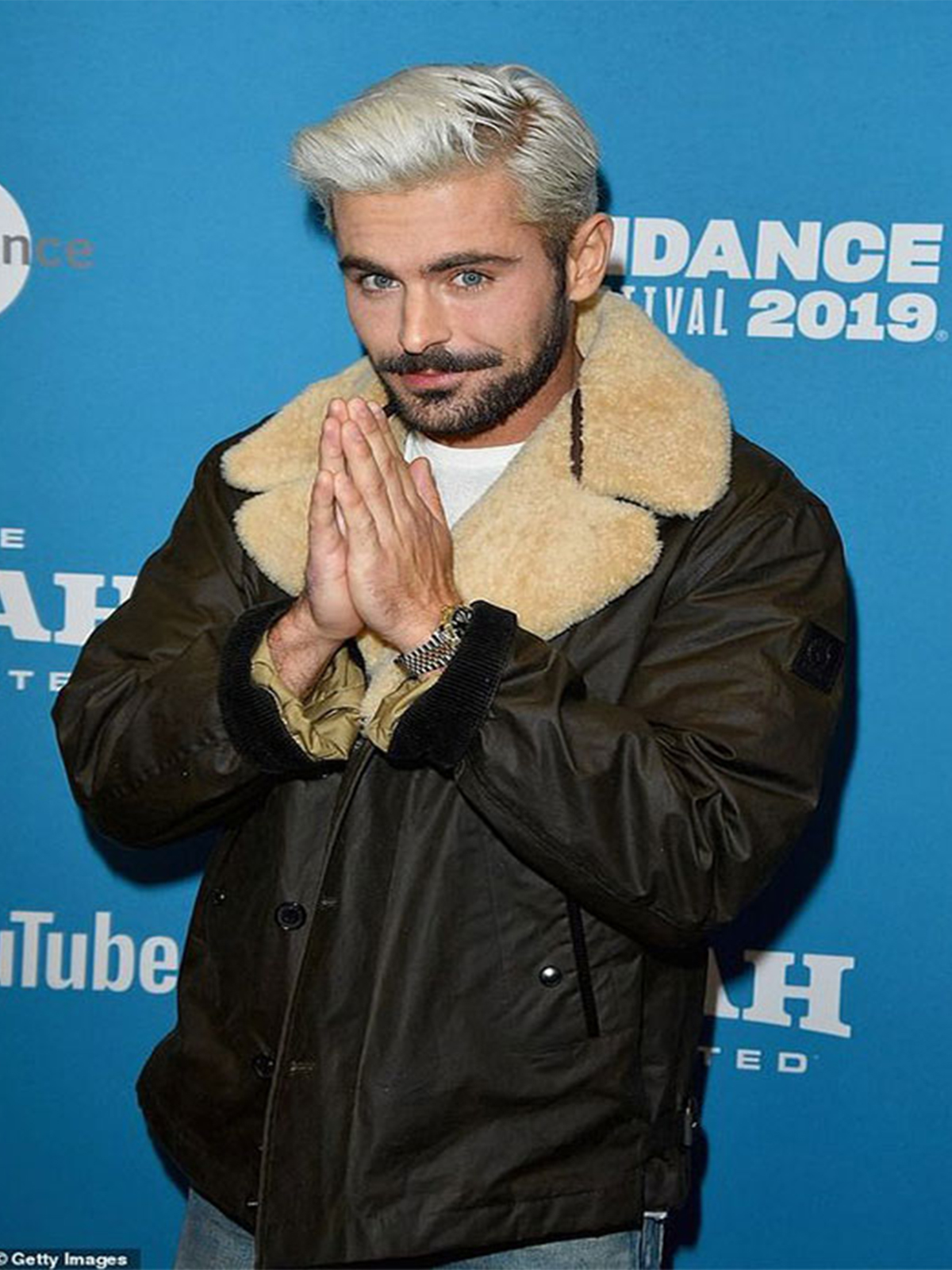 Zac Efron Mens Brown b3 Shearling Winter Jacket