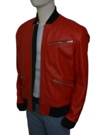 Men Bomber Leather Jacket