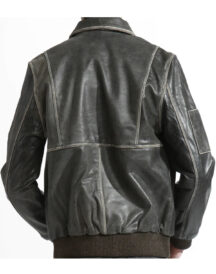 Men Bomber Style Leather Jacket