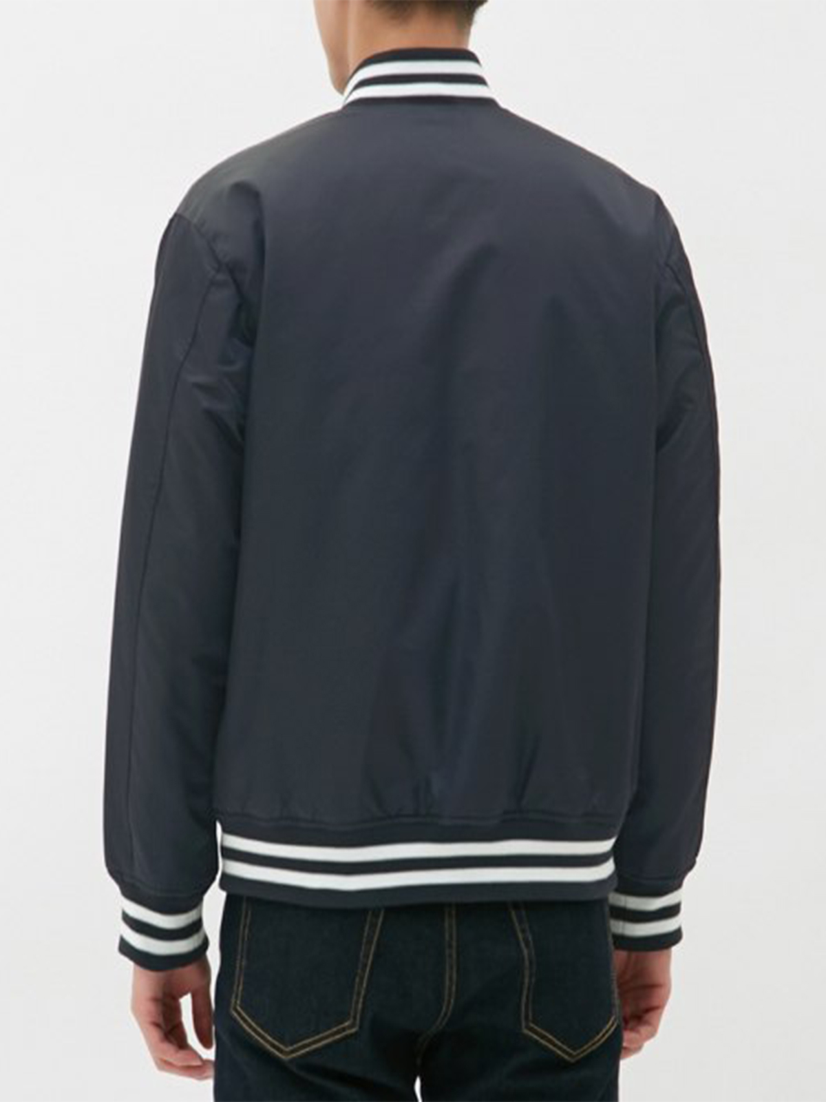 Men Casual Navy Blue Varsity Jacket