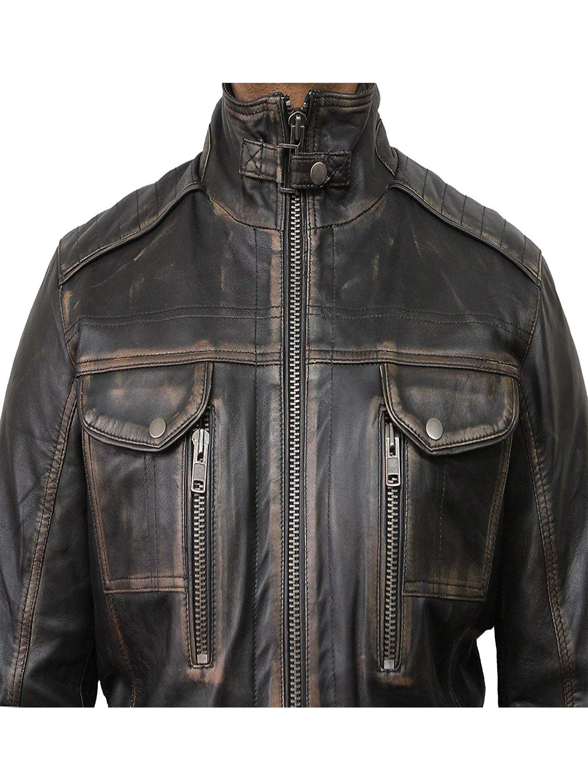 Men Classic Rubbuff Leather jacket
