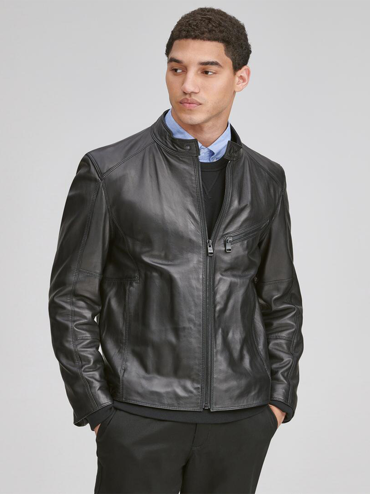 Men Classic Moto Biker Jacket