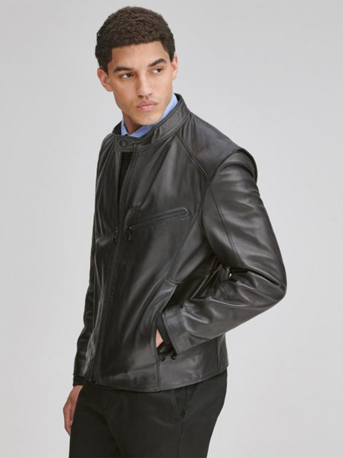 Men Classic Moto Biker Jacket