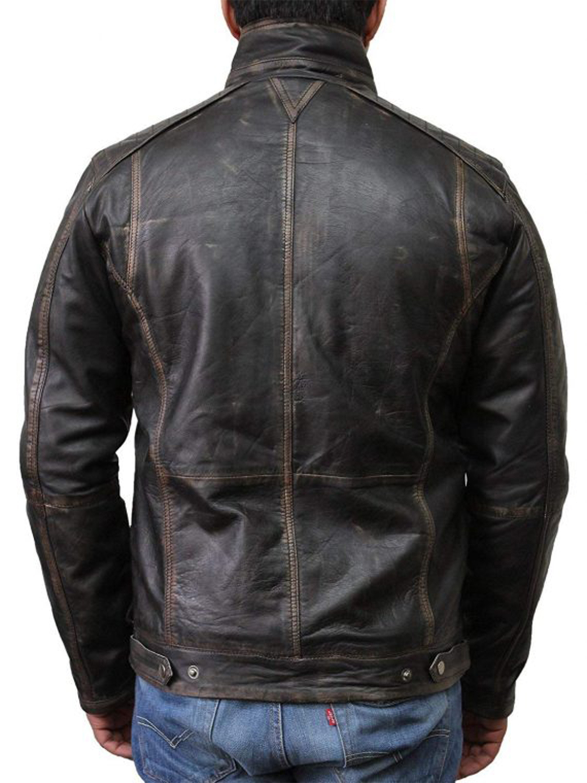 Men Classic Rubbuff Leather jacket