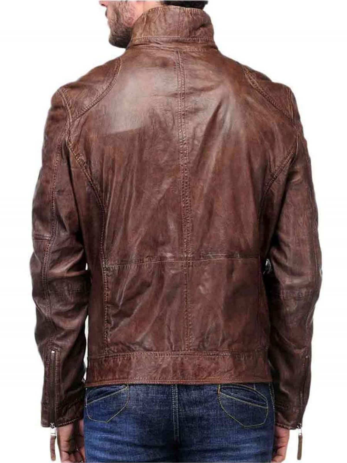 Men Distressed Coffee Jacket