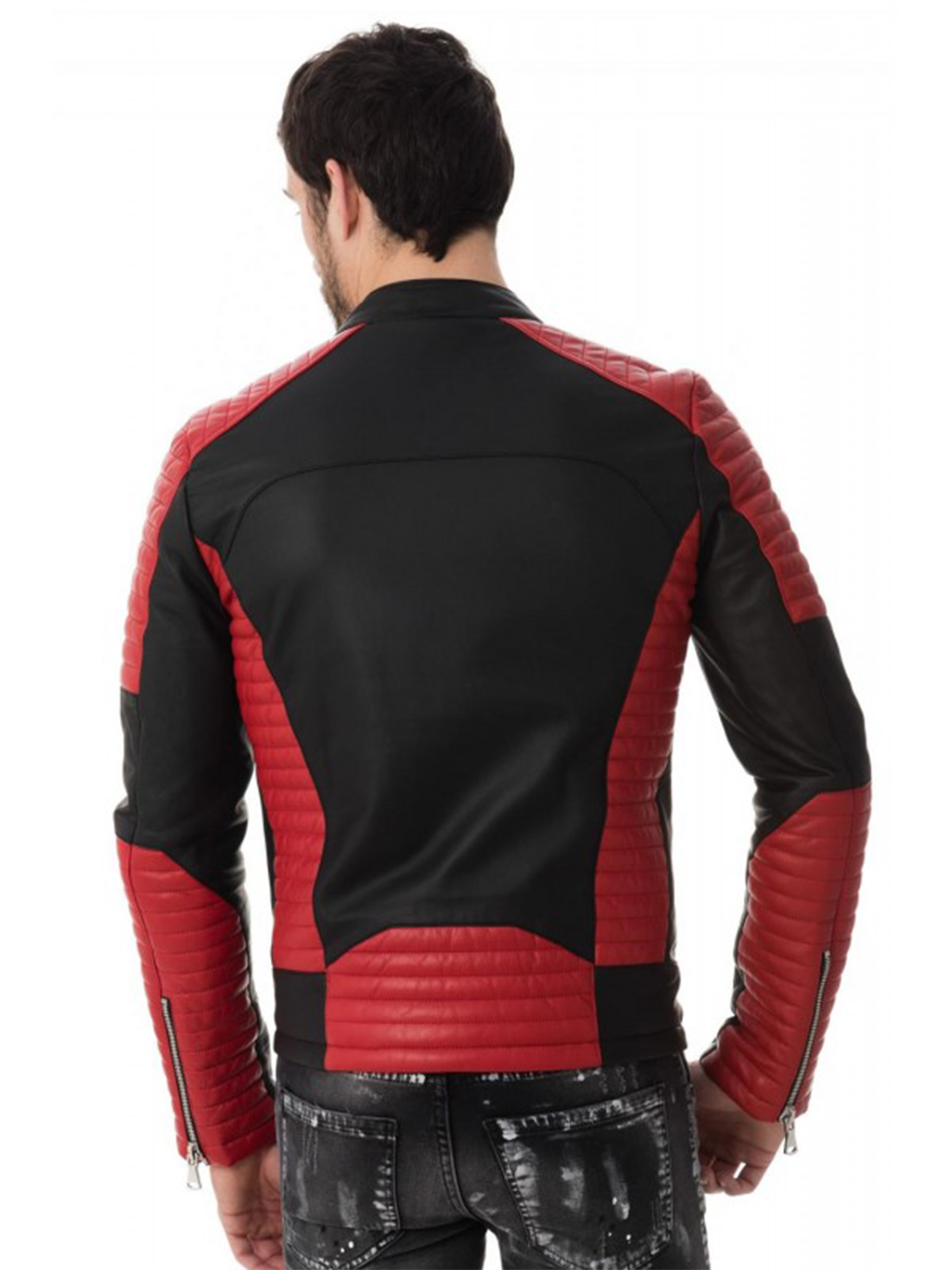 Men Motor Leather Jacket