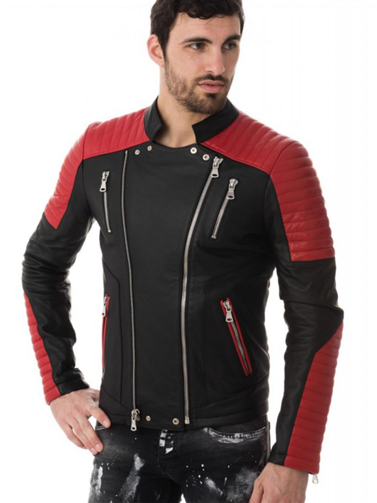 Men Motor Leather Jacket
