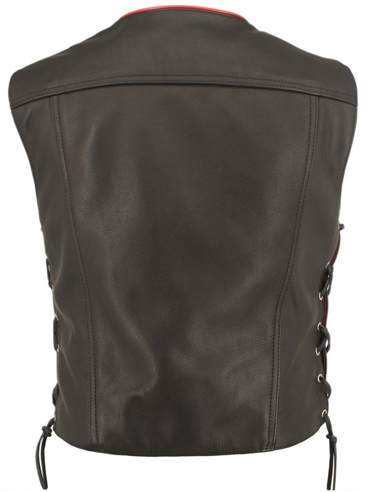 Men Red Trim Gun Motorcycle Vest