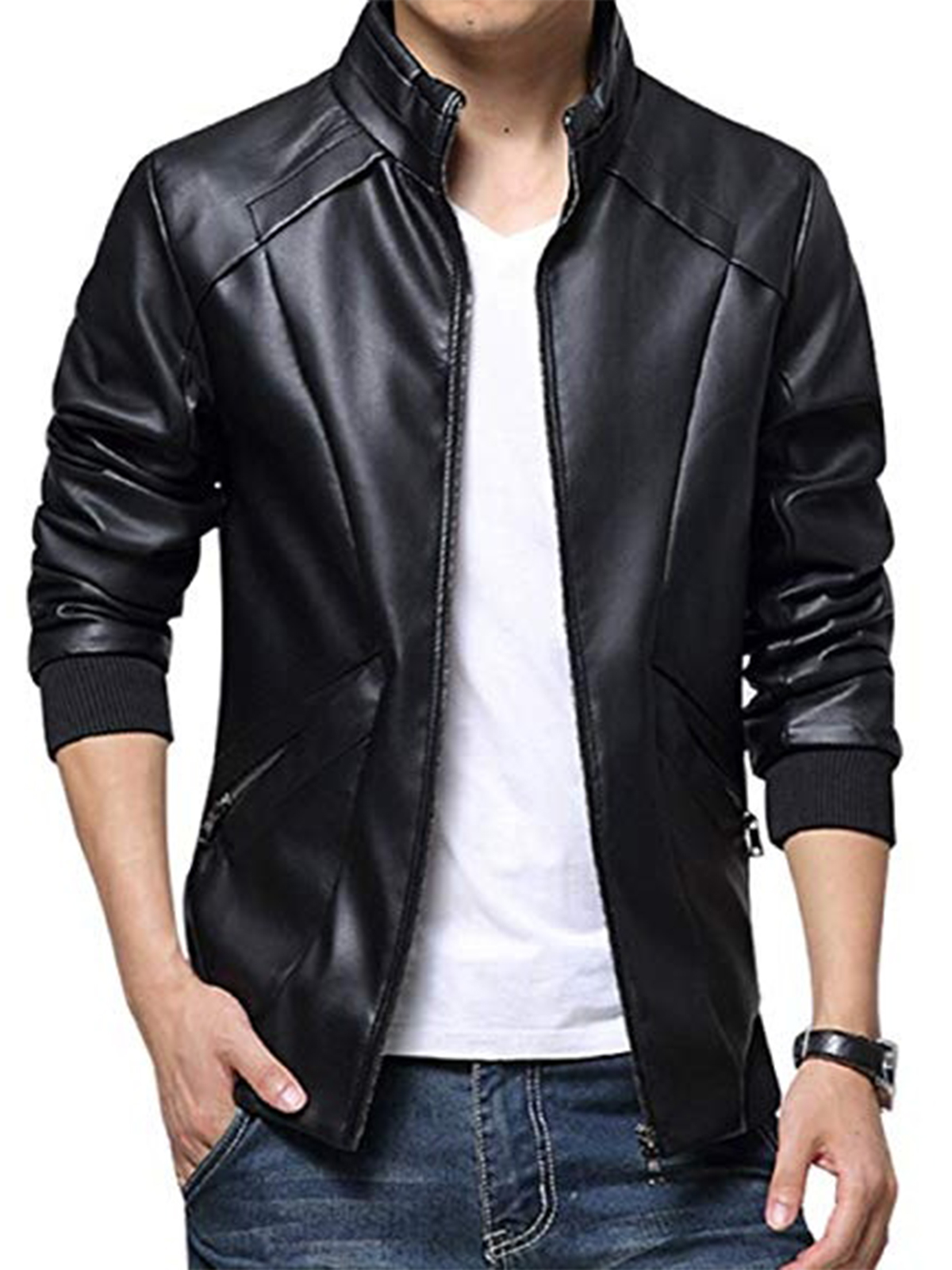 Men Stand Up Collar Classic Jacket