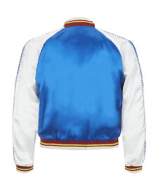 Men Stylish Blue And White Satin Jacket Men Stylish Blue And White Satin Jacket