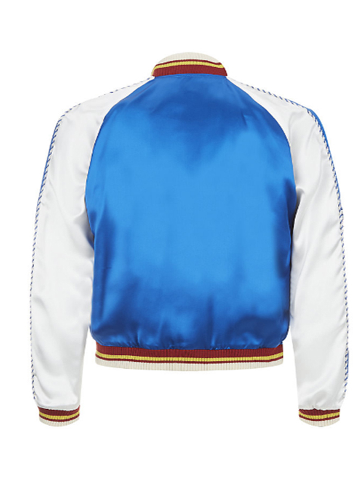 Men Stylish Blue White Satin Jacket