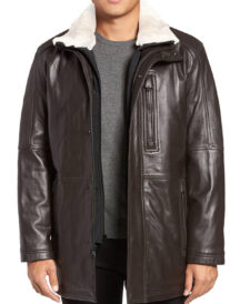 Men Winter Leather Fur Coat