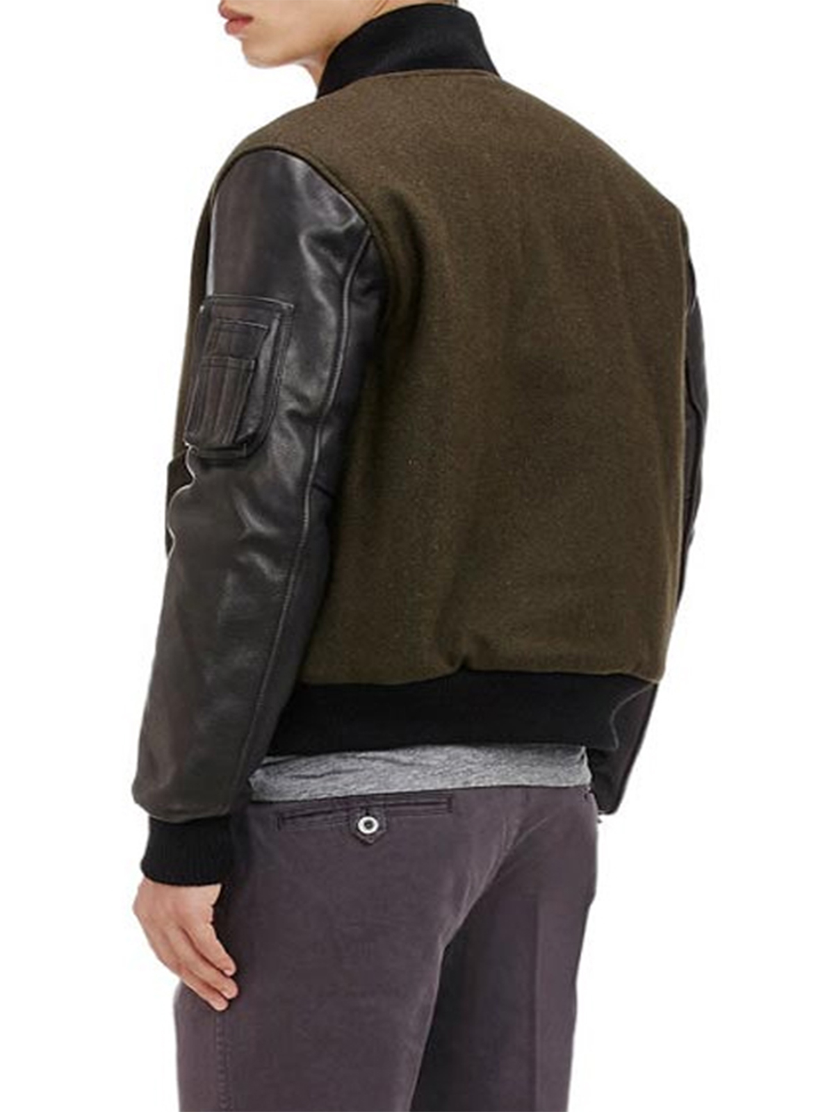 Mens Baseball Wool Brown Jacket