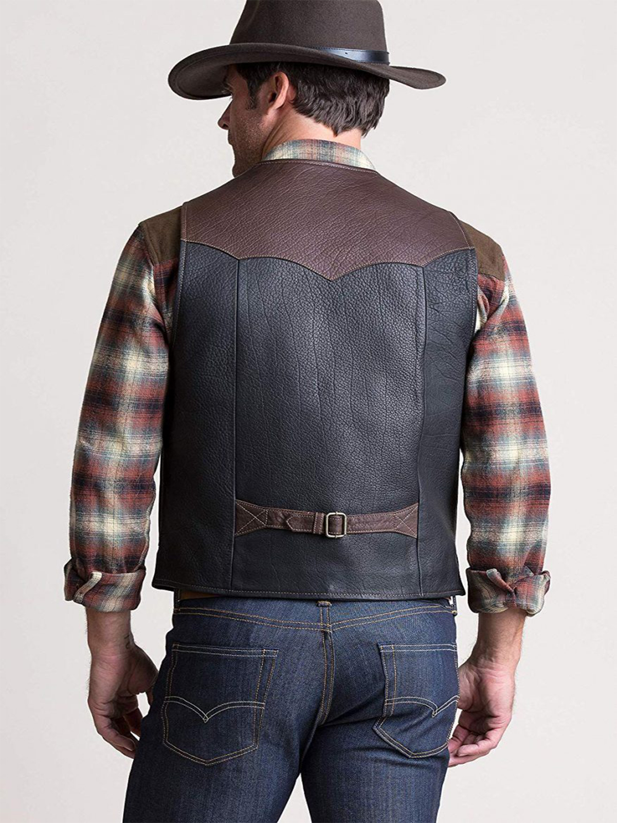 Men’s Classic Carry Pockets Leather Vest