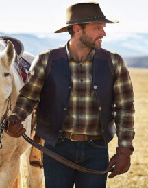 Men’s Classic Carry Pockets Leather Vest