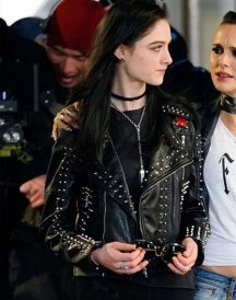 Raffey Cassidy Vox Lux Black Leather Jacket Raffey Cassidy Vox Lux Black Leather Jacket