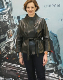 Sigourney Weaver Chappie Michelle Bradley Leather Jacket