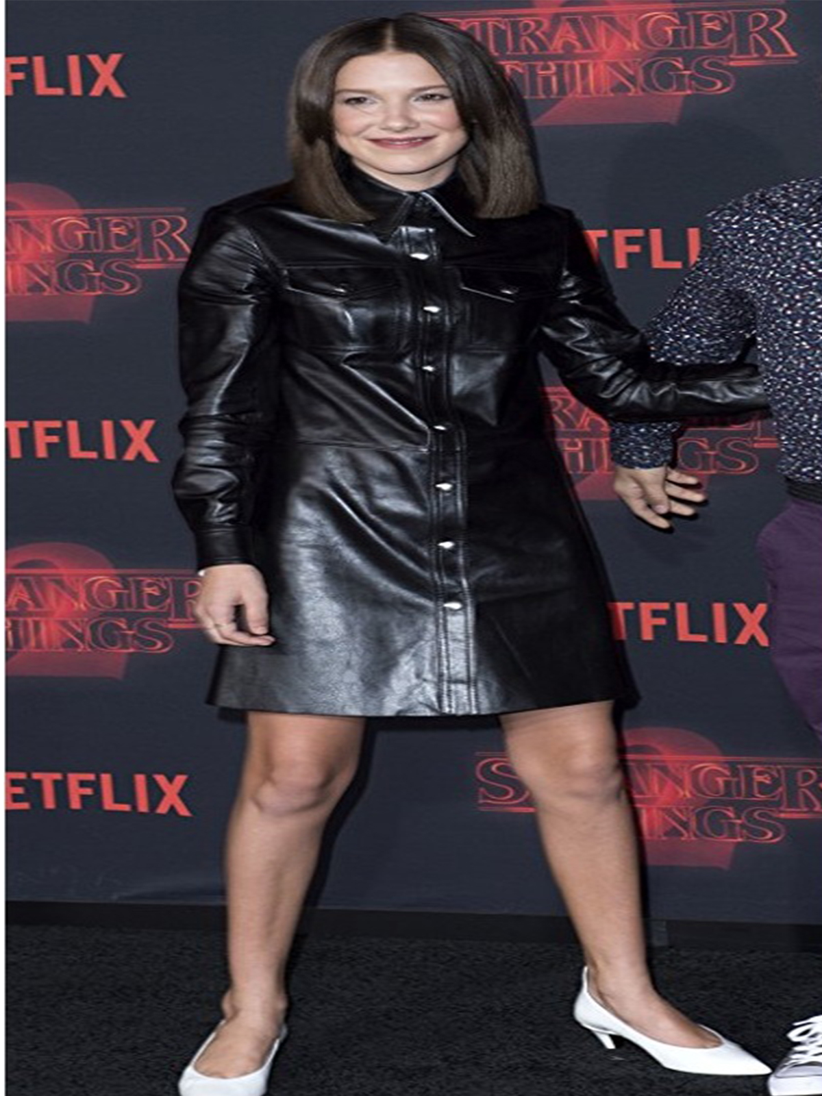 Stranger Things Millie Bobby Brown Eleven Leather Outfit long Shirt