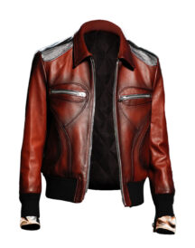 Stylish Look Faux Brown Leather Jacket For Men’s