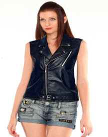 Stylish Women Leather Vest