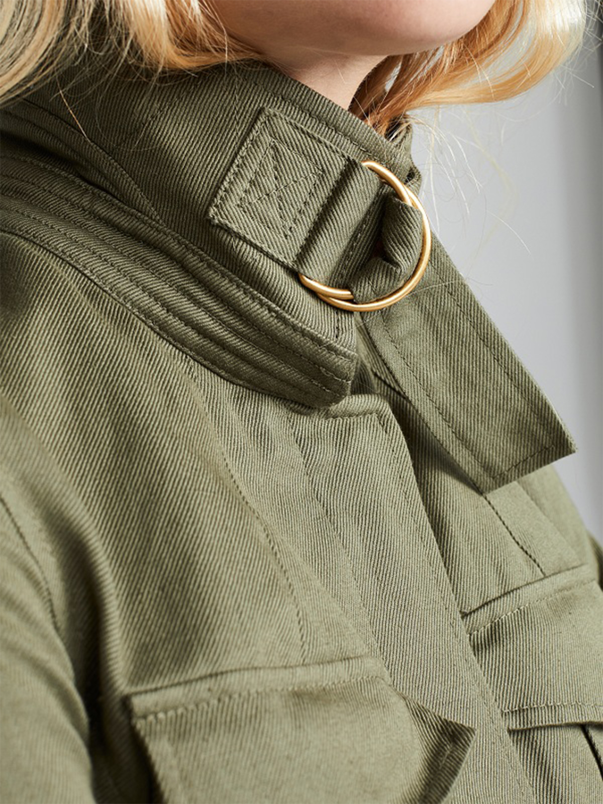 Women Classic Oval Green Jacket