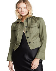 Women Classic Oval Green Jacket