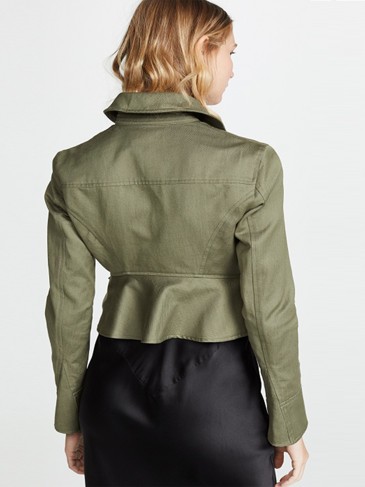 Women Classic Oval Green Jacket
