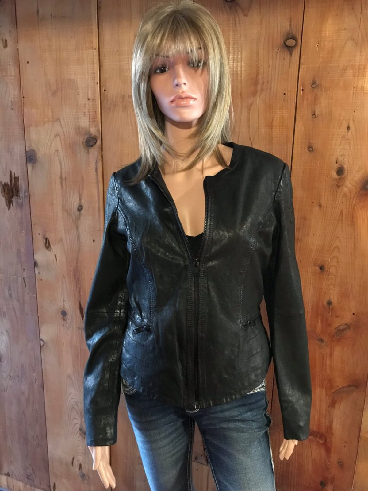 Women Comfy Black Leather Jacket