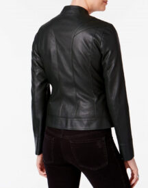 Women Slim Fit Moto Black Jacket