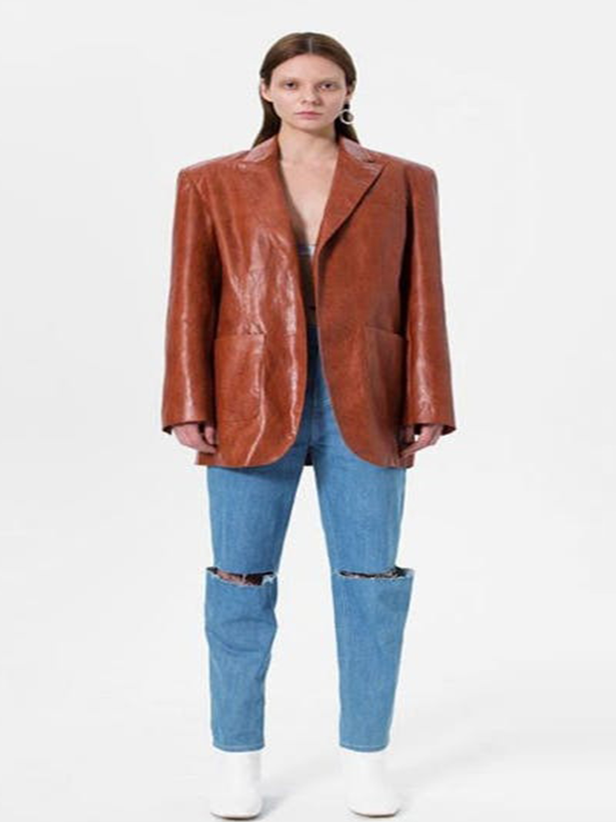 Women Vintage Classic Tan Coat