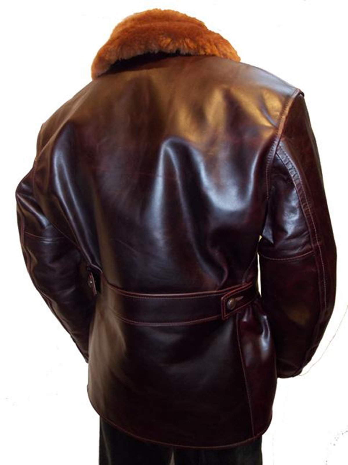 Hudson The Ultimate Navy Foul Weather Brown Leather Jacket