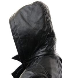 Krynica Womens Black Leather Biker Jacket Hood