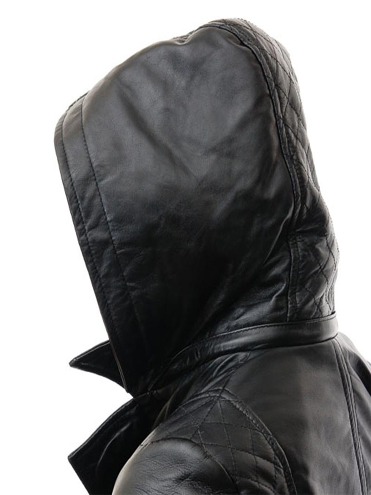 Krynica Womens Leather Biker Jacket with Hood
