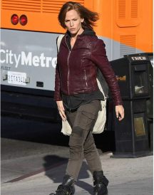 Riley North Peppermint Jennifer Garner Leather Jacket