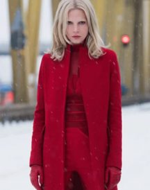 The Girl in the Spider’s Web Sylva Hoeks Red Wool Coat