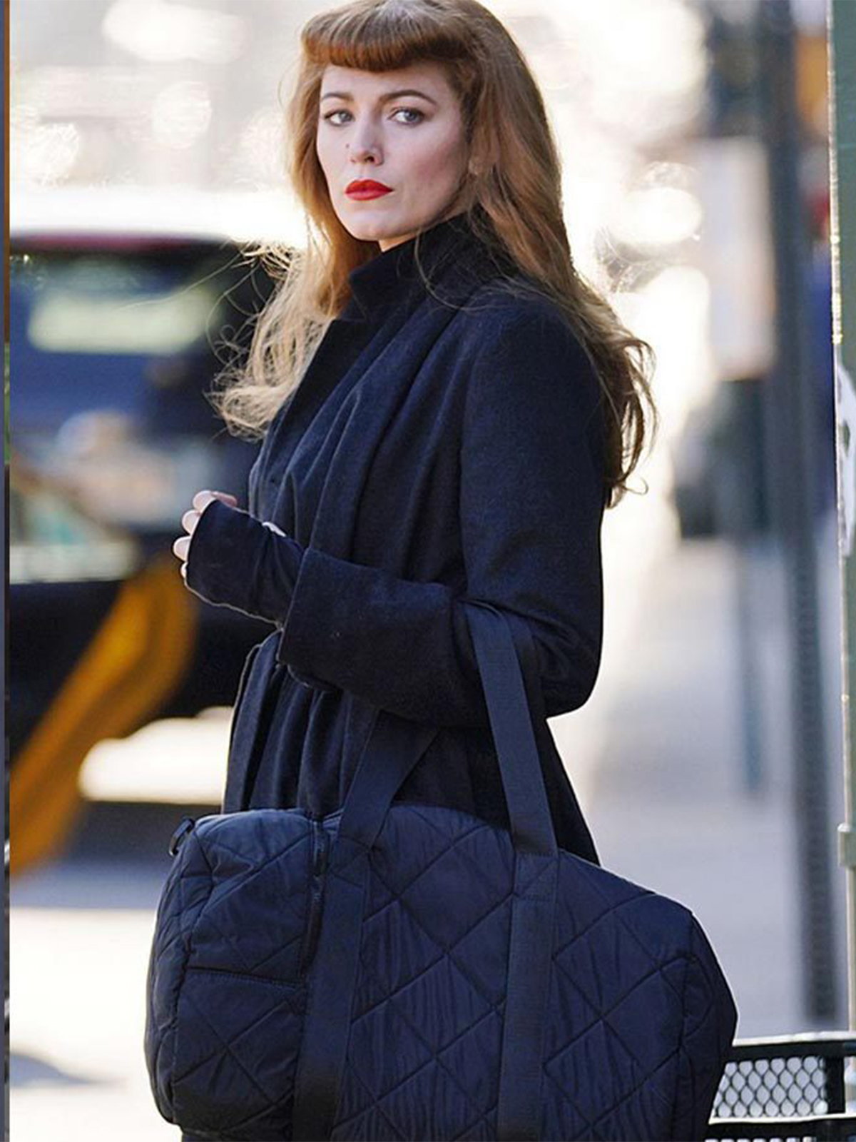 Blake Lively The Rhythm Section Patrick Black Coat