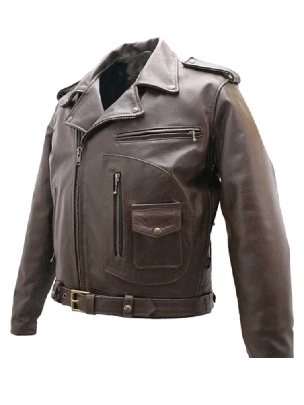 Men’s D Pocket Motorcycle Leather Jacket