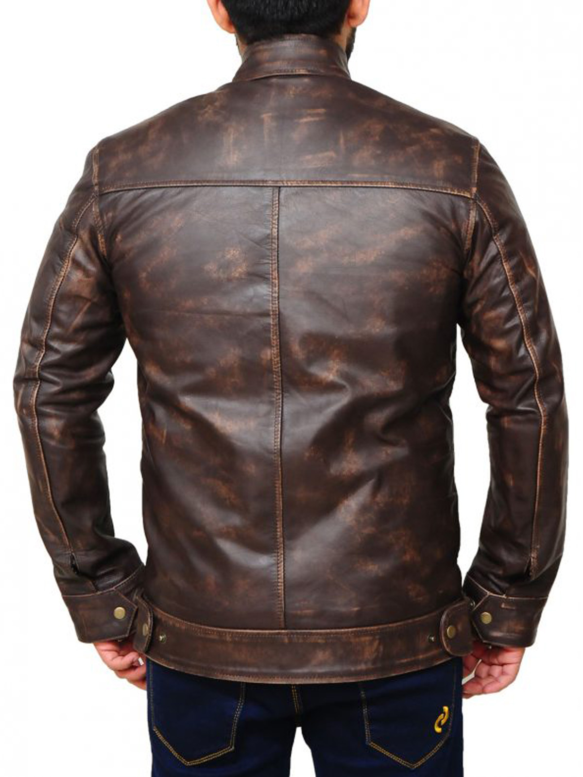 Angus MacGyver Distressed Brown Leather Jacket
